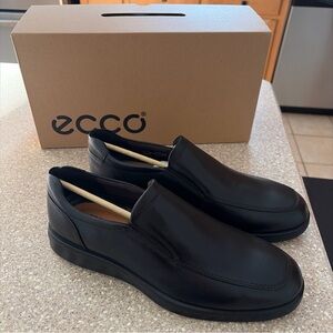 NIB Ecco S Lite Hybrid Shoes Fluidform Black Leather Men’s 7-7.5 US / 41 EU